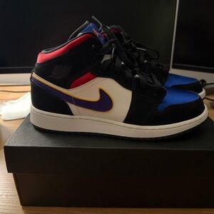 Nike Black and Blue High-Top Sneakers